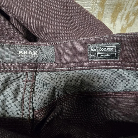 Men's BRAX Feel Good Cooper Fancy Straight Leg Jean Burgun Maroon - Size 30 x 34 - Picture 9 of 16